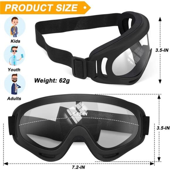 Motorcycle Goggles ATV Dirt Bike Ski Snowboard UV Protection Windproof Riding - Picture 2 of 7